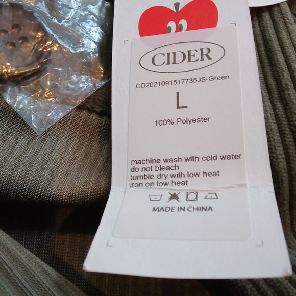 Cider 💚 Womens Adorable Olive Green Corduroy Wide Leg Overalls 💚 - Picture 10 of 16